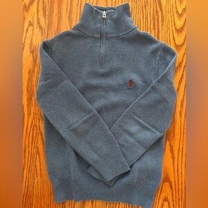 Boys Polo Ralph Lauren Blue Half-Zip Lightweight Sweater - size 7